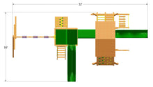 Load image into Gallery viewer, Original Double Zinger Fort and Playcenter with Wood Bridge
